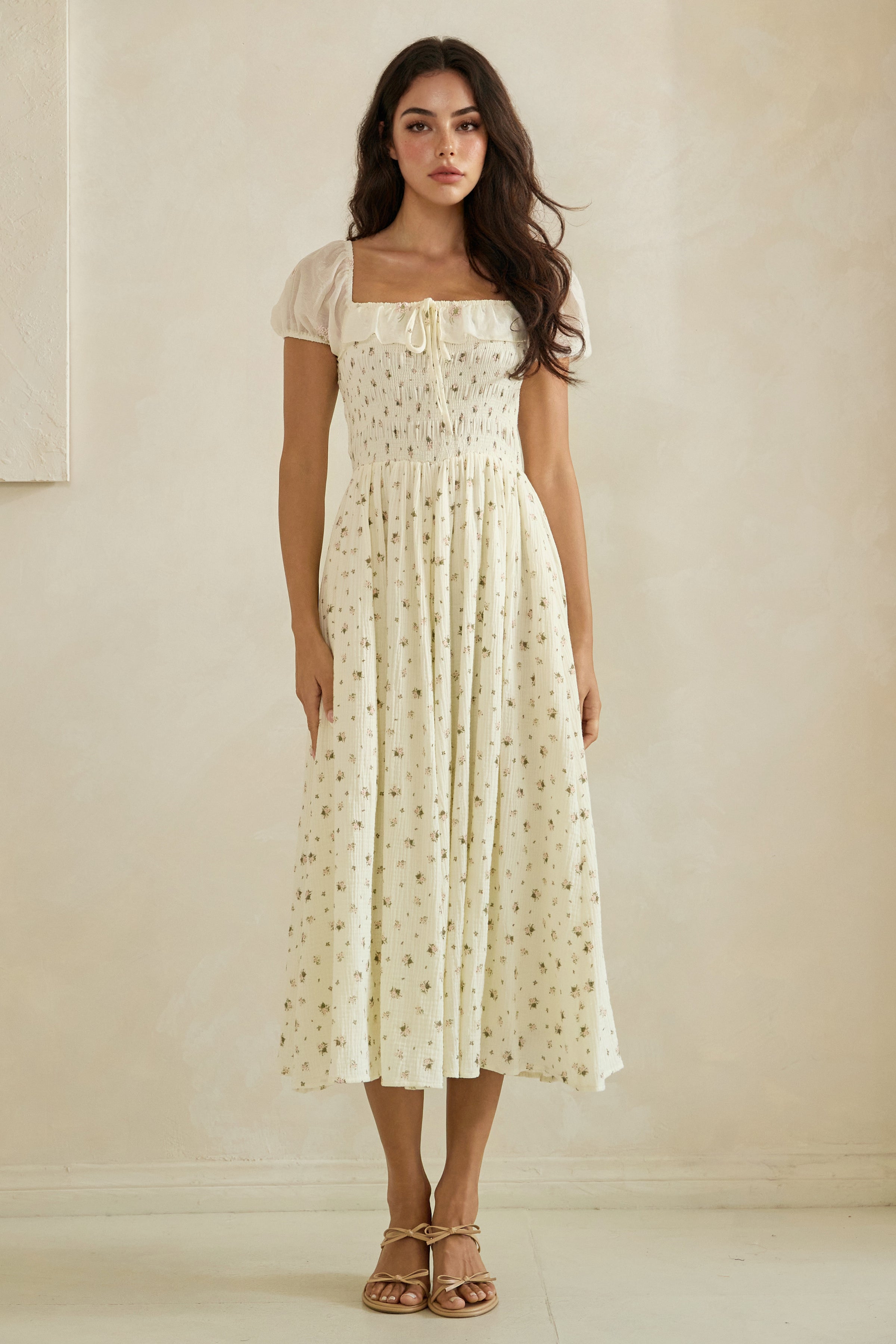 Faye in Embroidered Sheer Contrast Full Dress – Ellie Melly